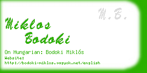 miklos bodoki business card